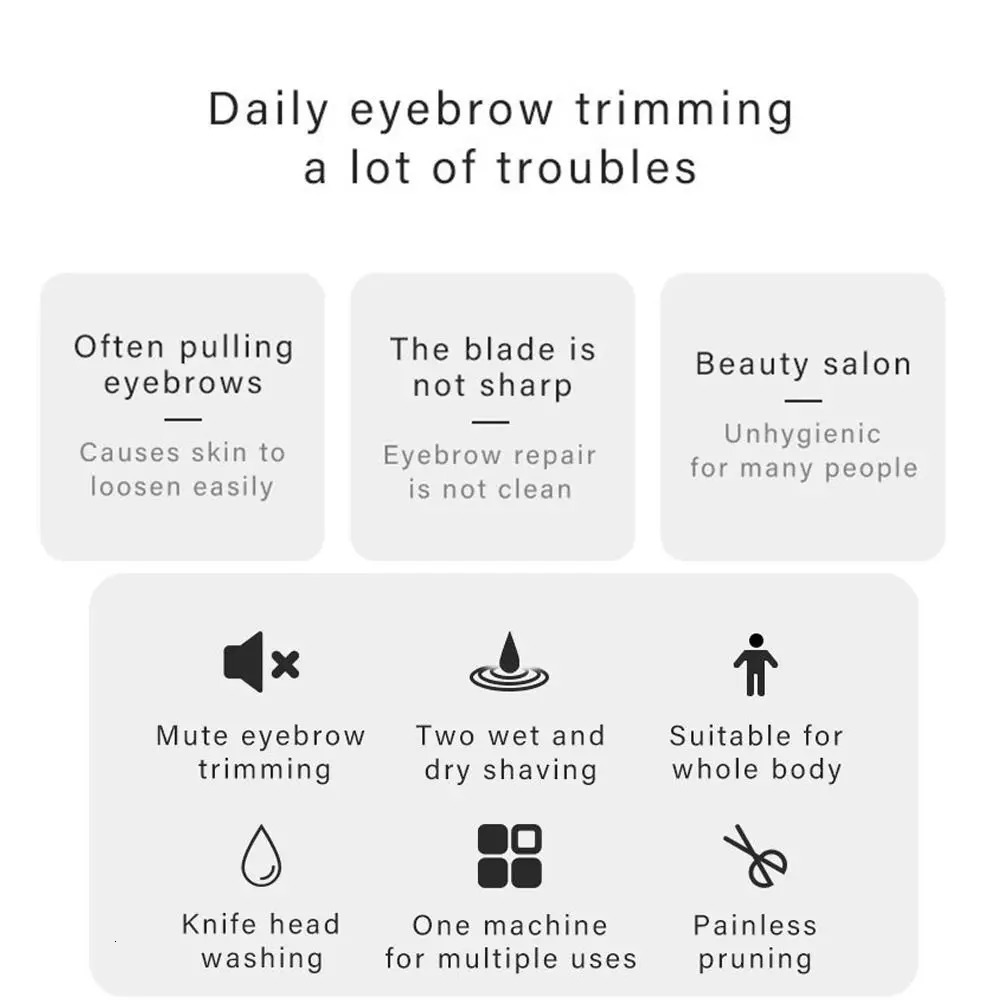 Makeup Beauty Tools Eyebrow Shaper Womens Shaver Mini Epilator Facial Razor Hair Remover Eyebrows Electric Eyebrow Trimmer 250627