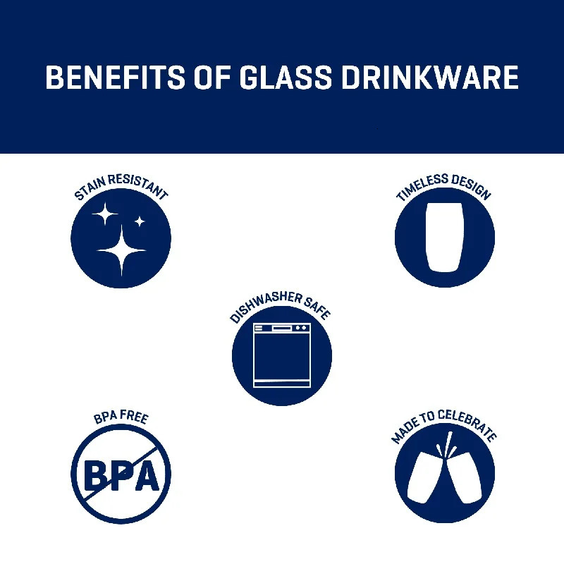 Ellendale Drinking Glass Set of 8 Heavy Base Clear Glassware Home Durable Dishwasher Safe Great Casual or Formal Use 250627