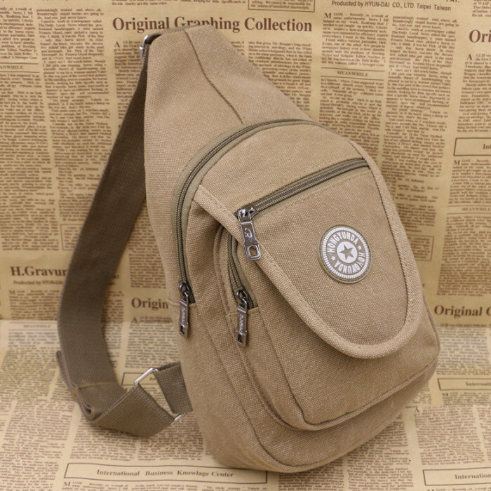 Free Shipping Designer Bag Factory Direct Sale Korean Style New Men's Canvas Chest Luxury Bag Shoulder Outdoor Casual Crossbody Sports Cycling
