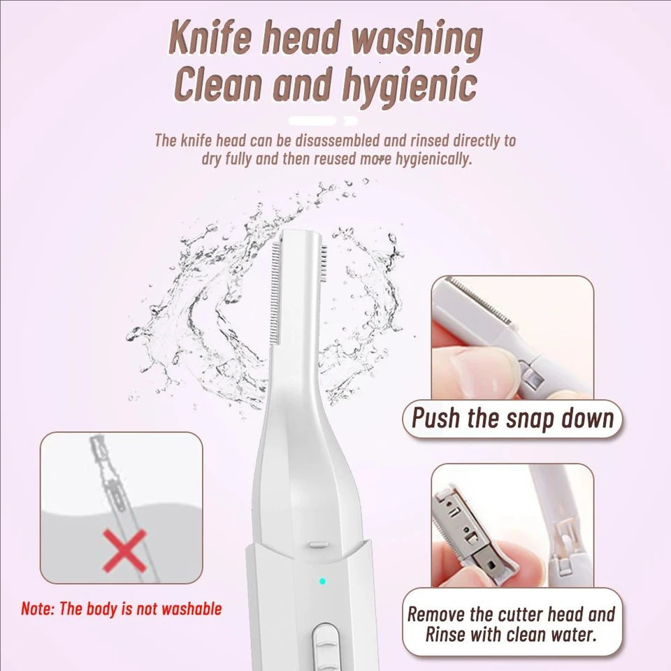 Professional Rechargeable Eyebrow Trimmer for Women - Painless Auto-Adjusting Facial Hair Remover Brow Grooming Kit 250627