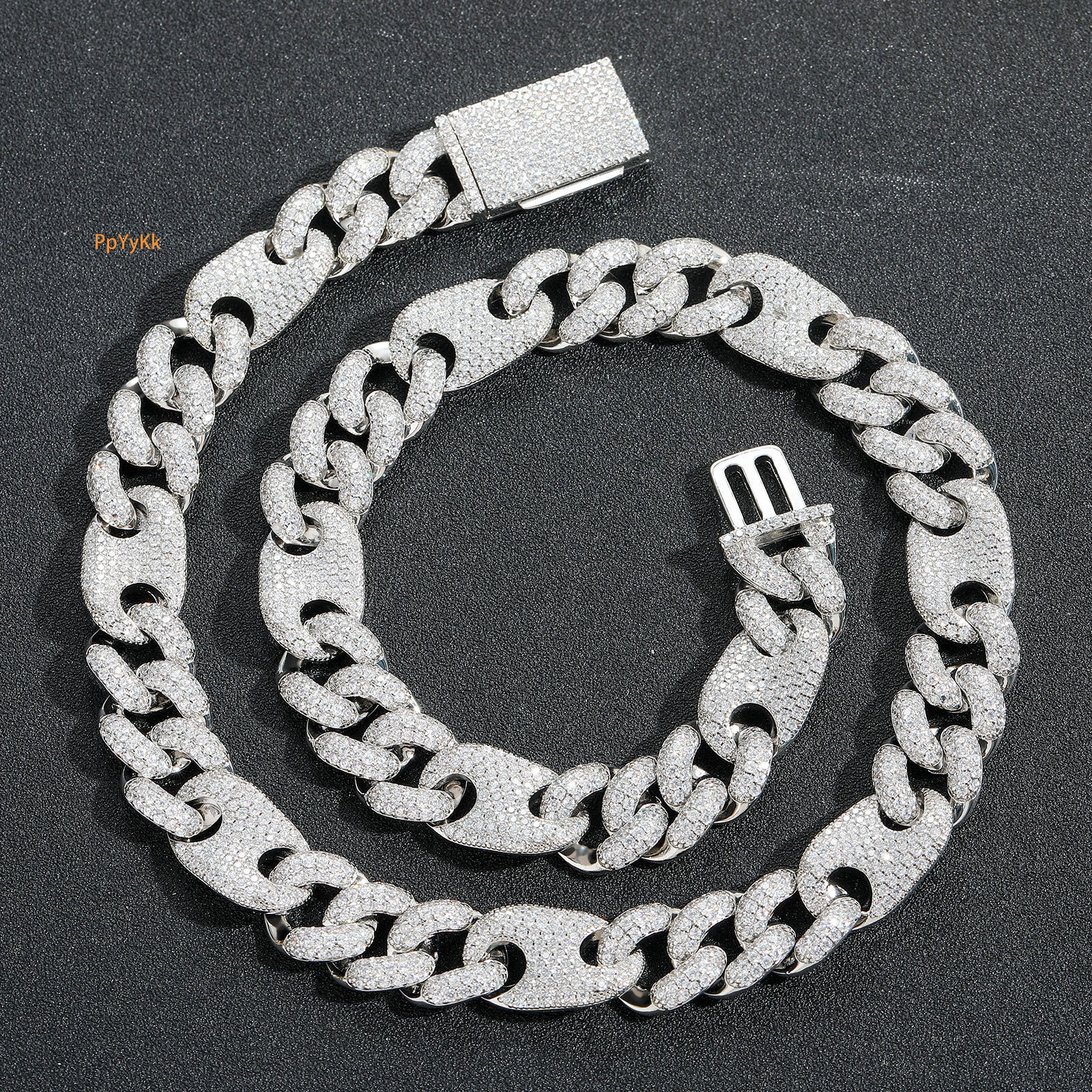Hip Hop Moissanite Necklace 15MM Luxury Bubble Cuban Link Chain Trendy Men's Iced Out Premium Quality Accessory Pass the diamond tester