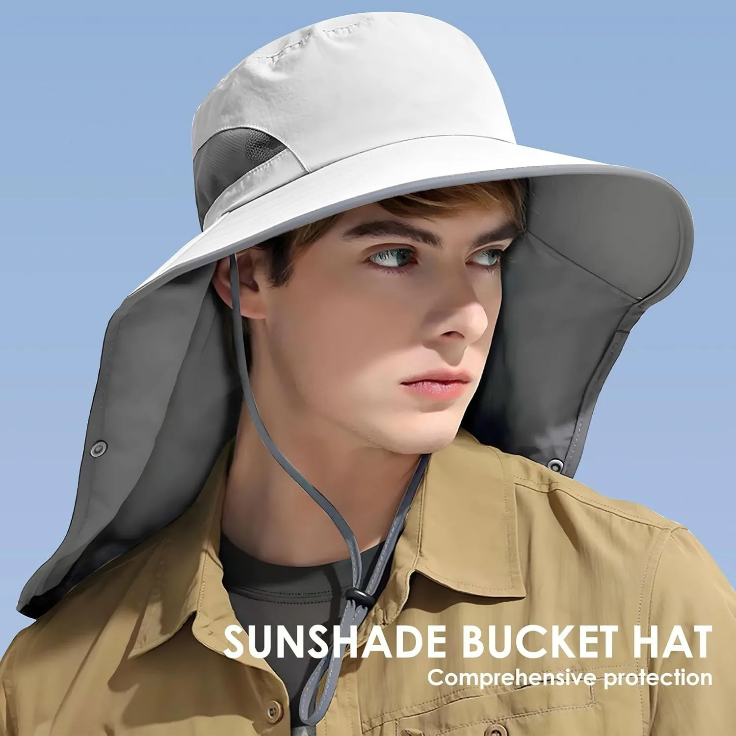 Outdoor Sun Hat Detachable Neck Face Flap UPF 50UV Protection Visor Fishing Hats with for Men Women y250625