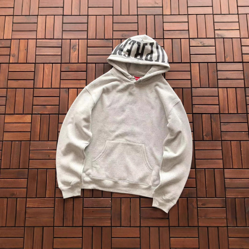 Satin Appliqu Hooded Sweatshirt American Street Style Brand Letter Embroidery Hoodie for Men