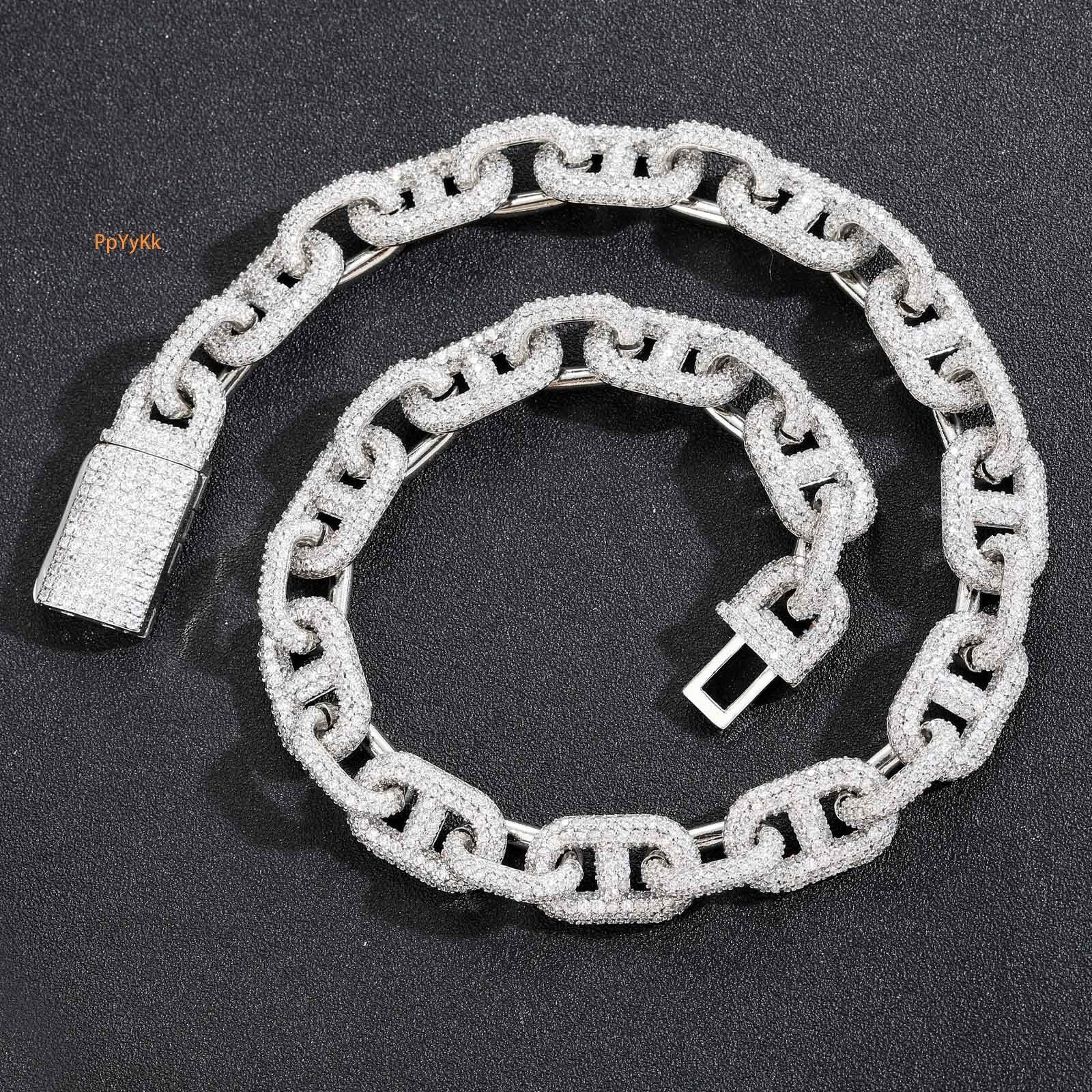 Luxury Jewelry Hip Hop 15mm Box Clasp Stylish Rapper VVS Moissanite Full Iced Out Choker Bling Bling Necklace Pass the diamond tester