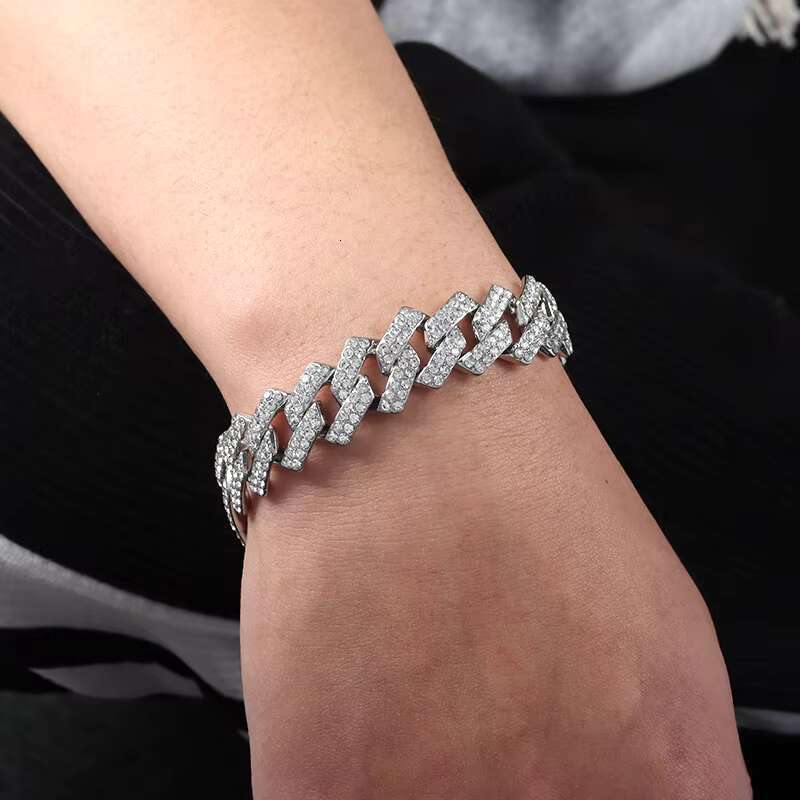 High Quality Hip-Hop Style Full Diamond Double Row Cuban Chain Fashion Jewelry Necklaces Men Women Europe America Style Body