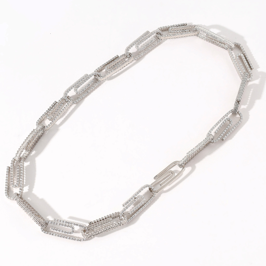 New Men Paperclip Clasp 10mm Hiphop Choker Unique Couple High Quality Accessory Pass the diamond tester