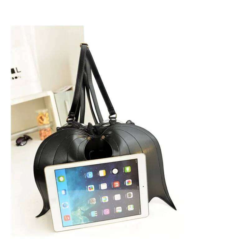 2025 Spring New Black Angel Devil Bat Shoulder Bag Ladies Personalized Love Lace Backpack Female Small Bags