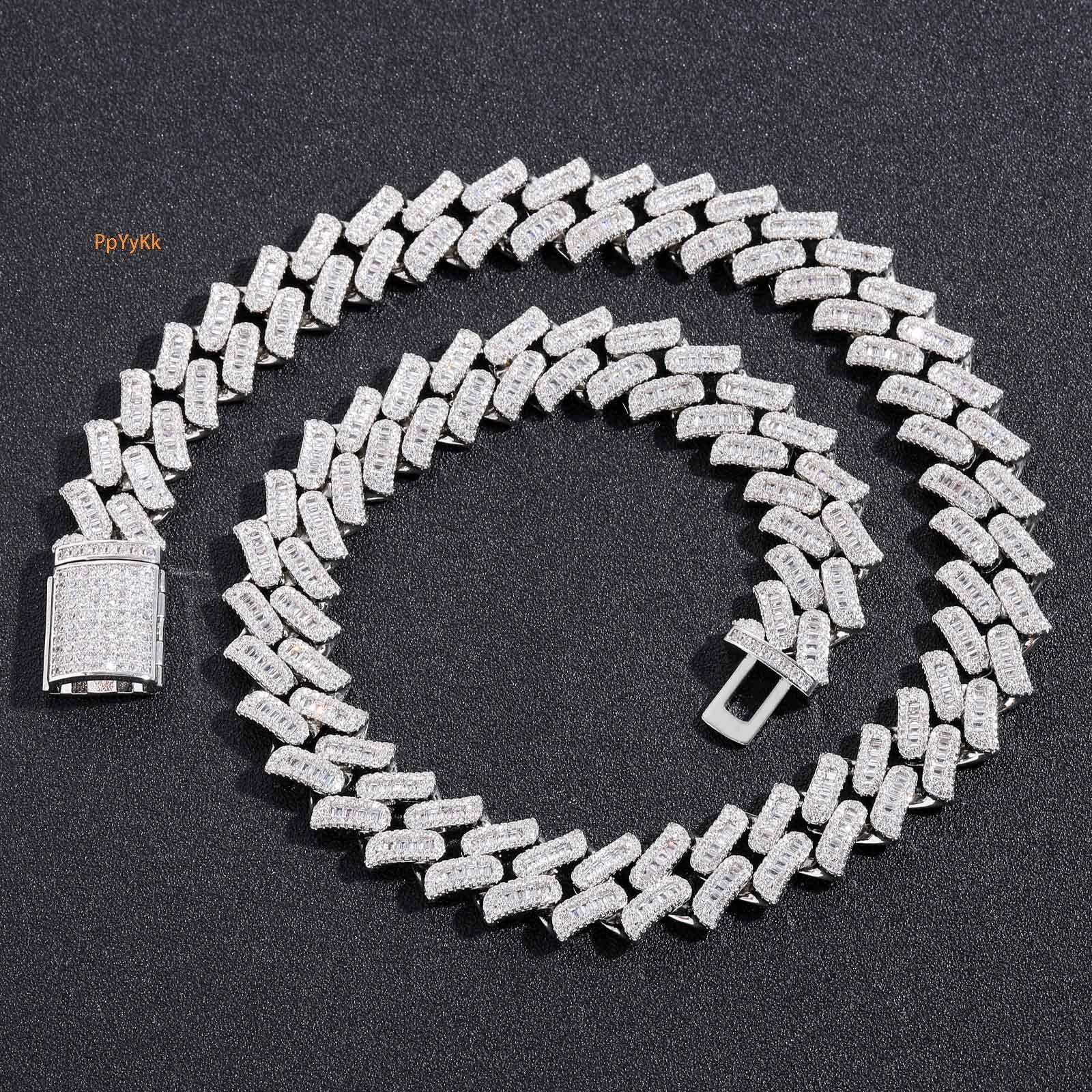 Hip Hop 16MM Thorn Cuban Link Chain T-Cut Moissanite with Miami Clasp Men's Trendy Necklace Iced Out Premium Quality Pass the diamond tester