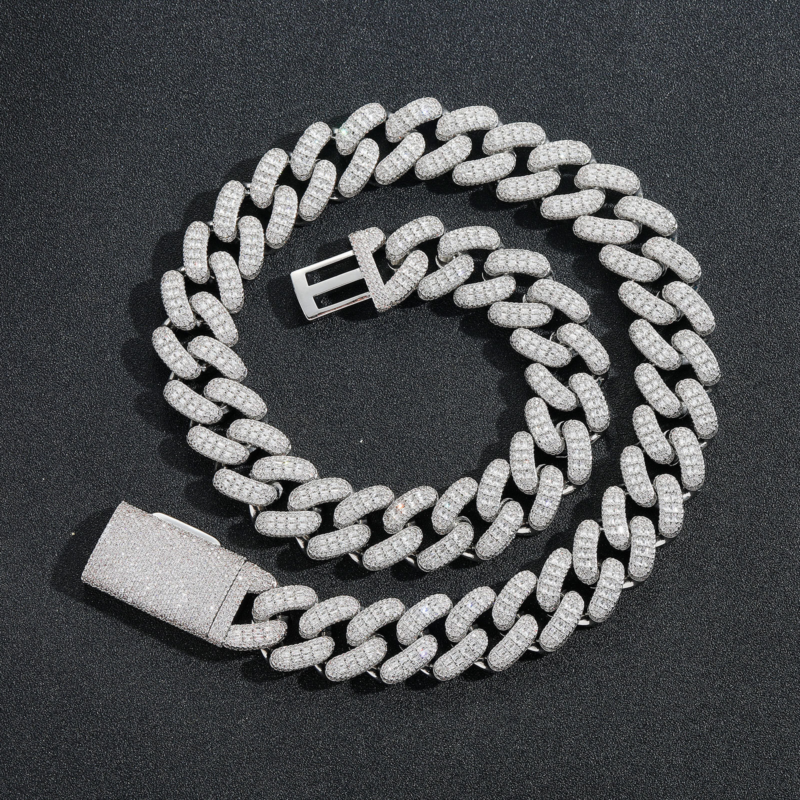 Hip Hop 20MM Baguette Moissanite Luxury Iced Out Cuban Chain Men's Hip Hop Jewelry Pass the diamond tester