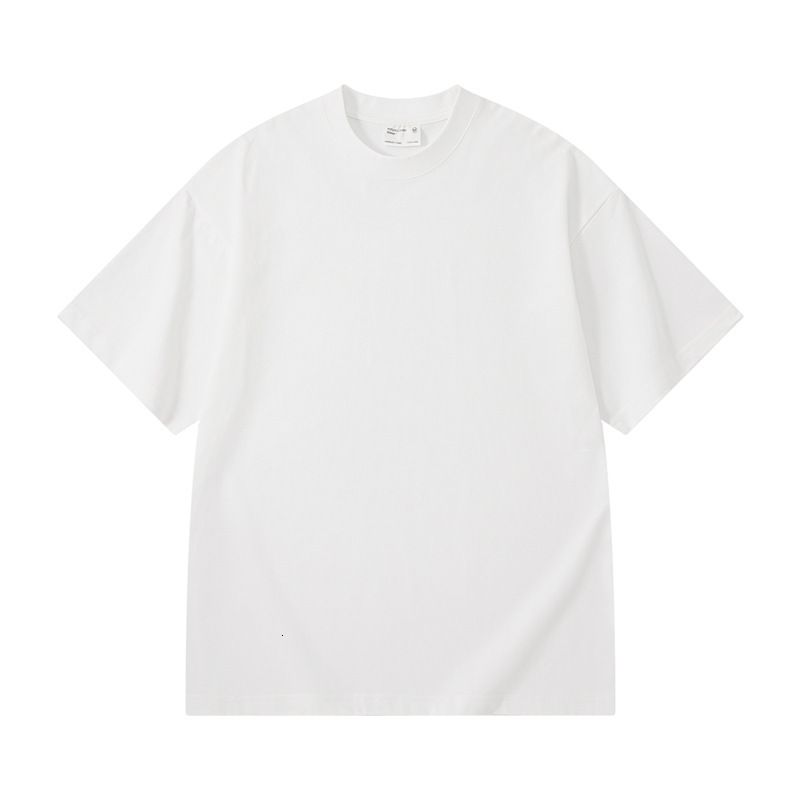 Three Sea Whales|300g Combed Cotton 30s Double Yarn Short T-Shirt Men American High Street Crew Neck Half Sleeve Base Shirt