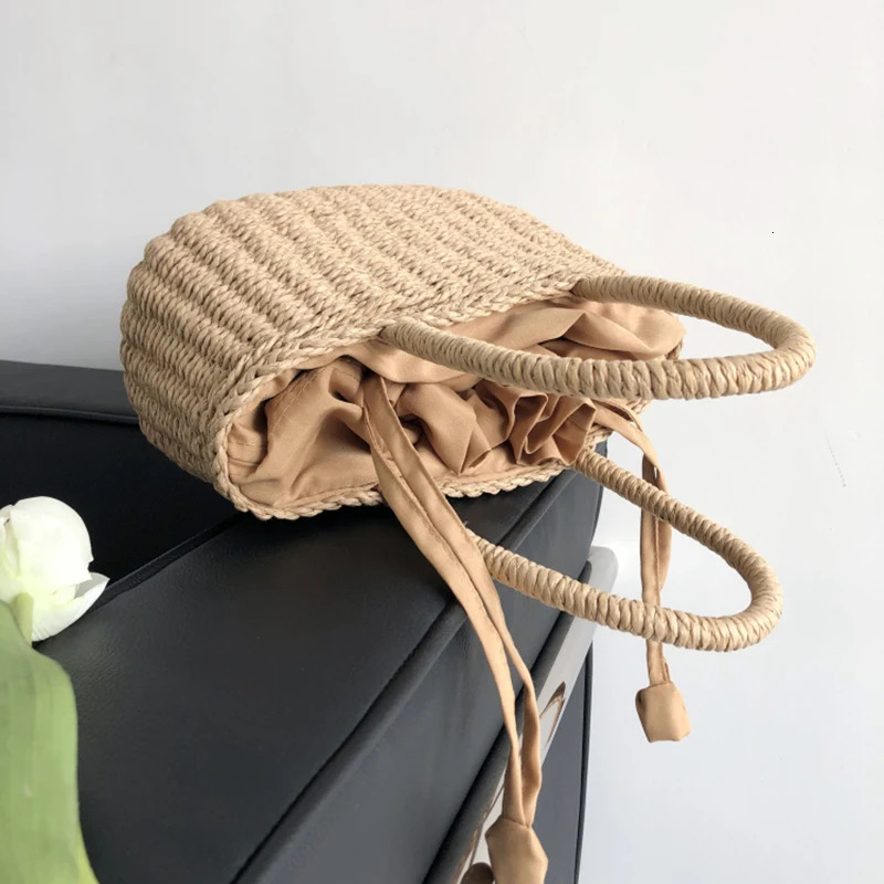 Straw Bags for Women Summer Rattan Bag Handmade Woven Beach Bohemia Handbag Bolsos Fashion Basket Tote Purse 250627