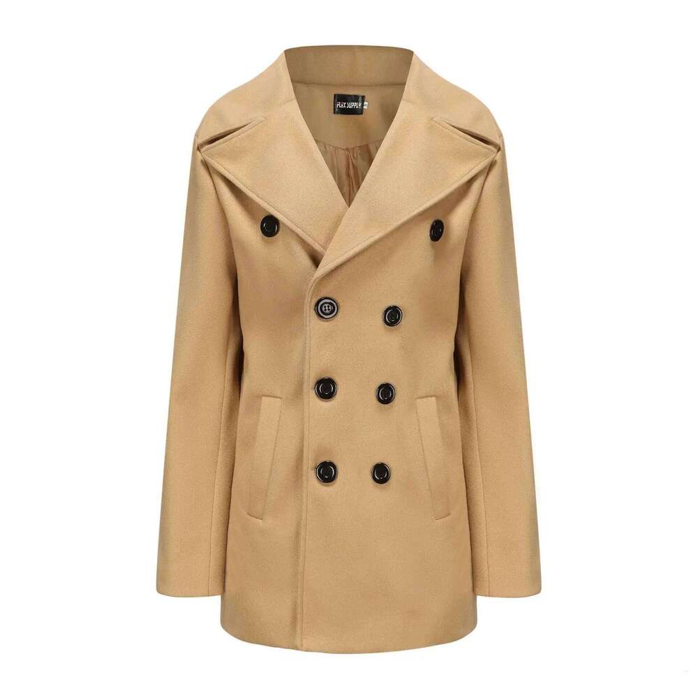 Designer Clothing New Mens Peacoat Long-Sleeved Tweed Coat Autumn And Winter Fashion Solid Color Long Overcoats Large Size Male Jackets Fashion
