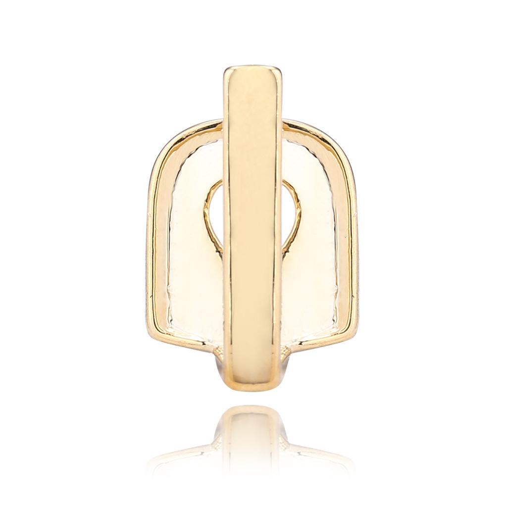 New Arrival Creative Gold Bar Hip Hop Grillz 18K Gold Plated Luxury Single Tooth Geometric Design Statement Accessory