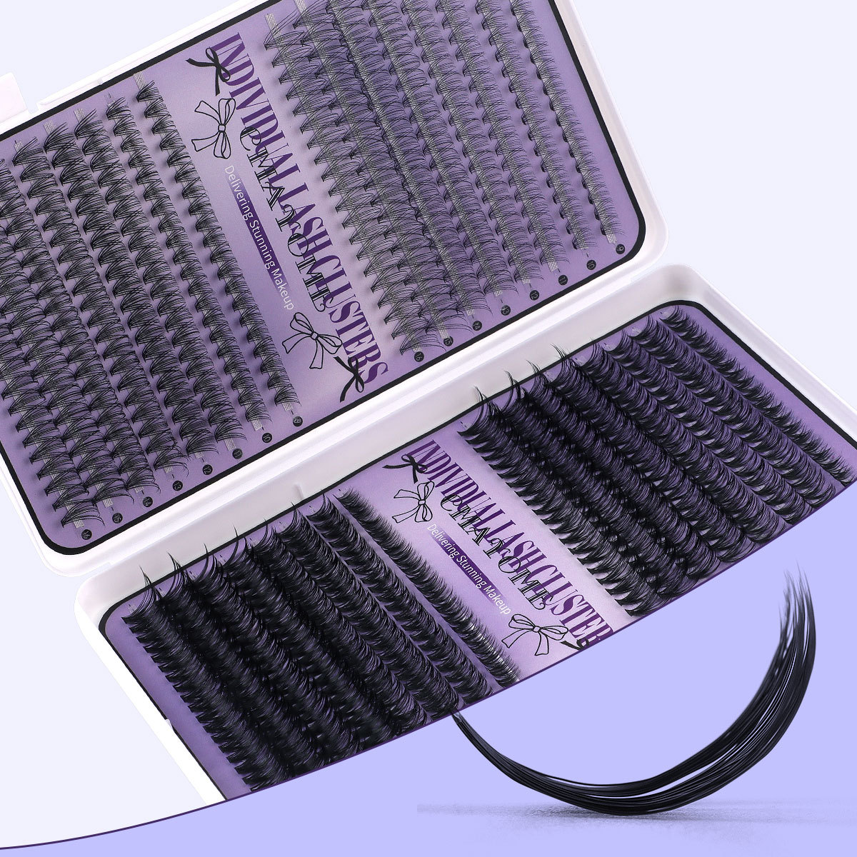 DIY Individual Eyelashes 640Pcs Cluster Lashes Kit with Lash Bond & Seal Handmade Reusable DIY Segmented Eyelash Extensions Grafted Lashes