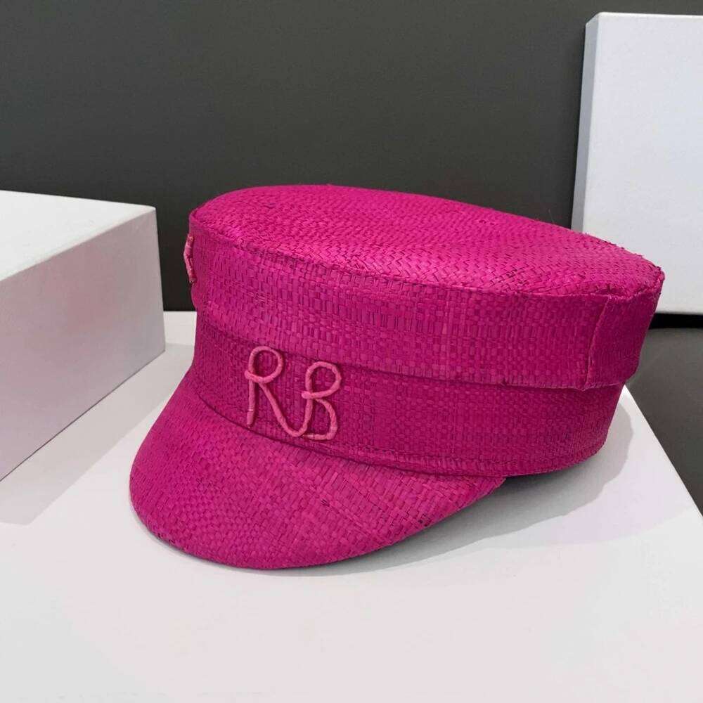 Spring and Summer Cap Newsboy Women Raffia Straw Flat Top Caps