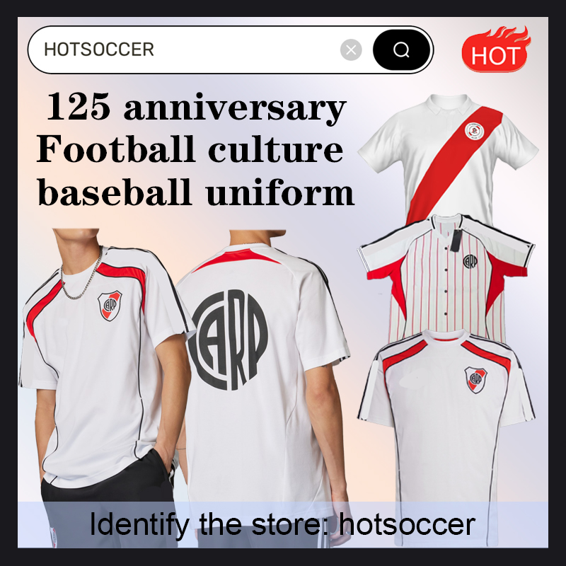 25/26 River Plate 125 anniversary soccer jersey 2025 Football Culture Baseball Uniform Retro style jersey hotsoccer