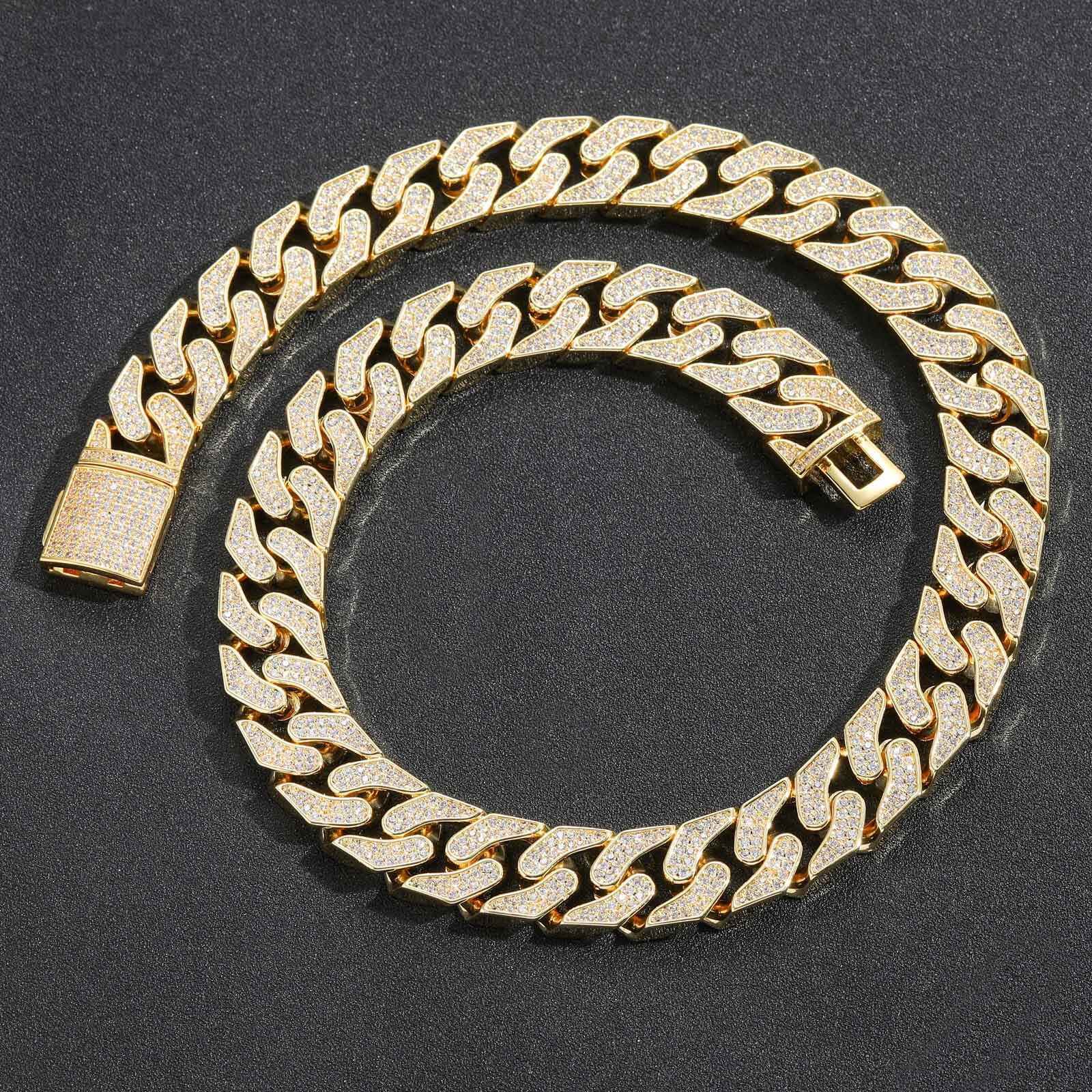 Hip Hop 16mm Geometric Cuban Chain Men's Iced Out Top Grade Moissanite Accessory Pass the diamond tester