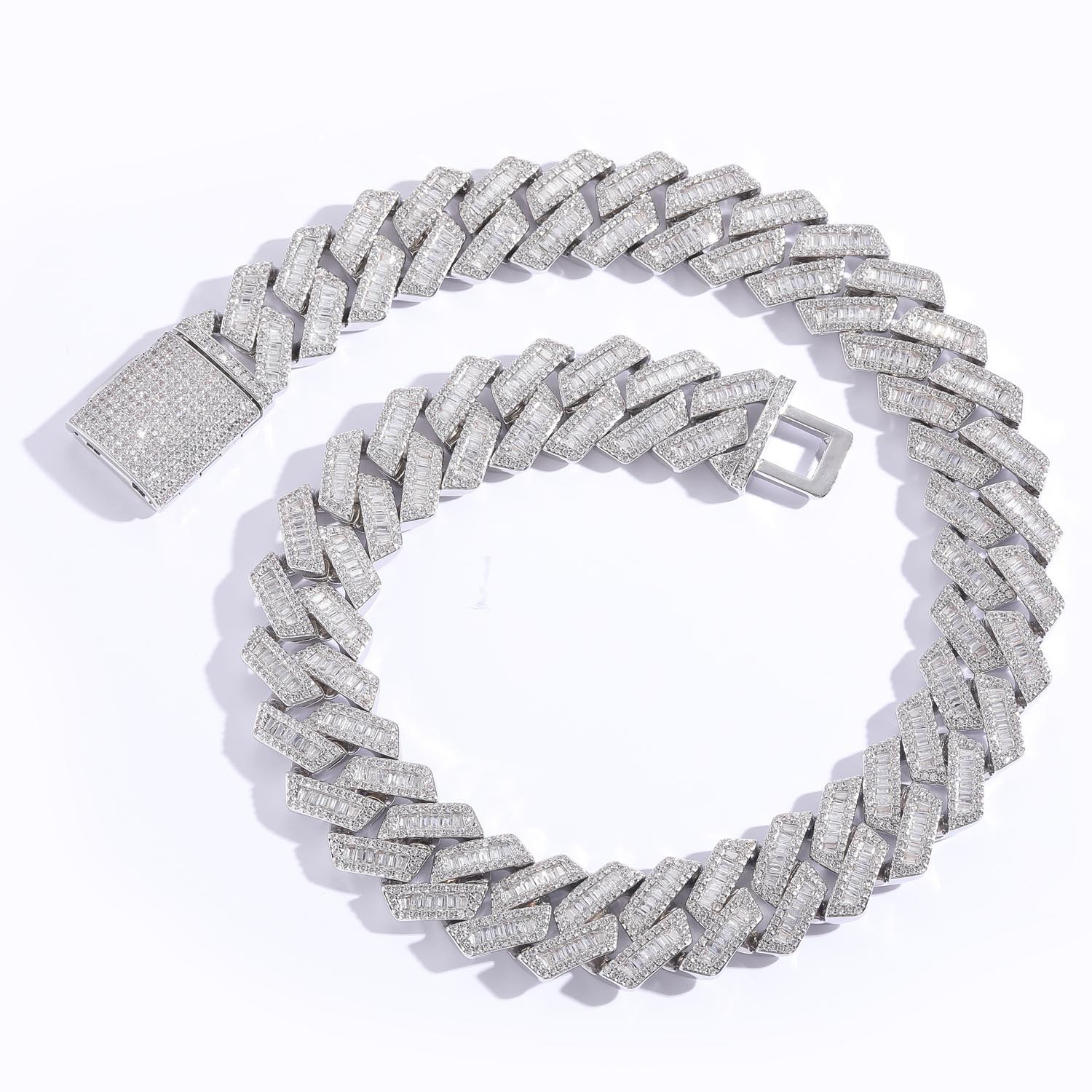 Luxury Jewelry Hip Hop 20mm Iced Out Diamond Cuban Chain Bold Square Moissanite Statement Men's Bling Bling Necklace Pass the diamond tester