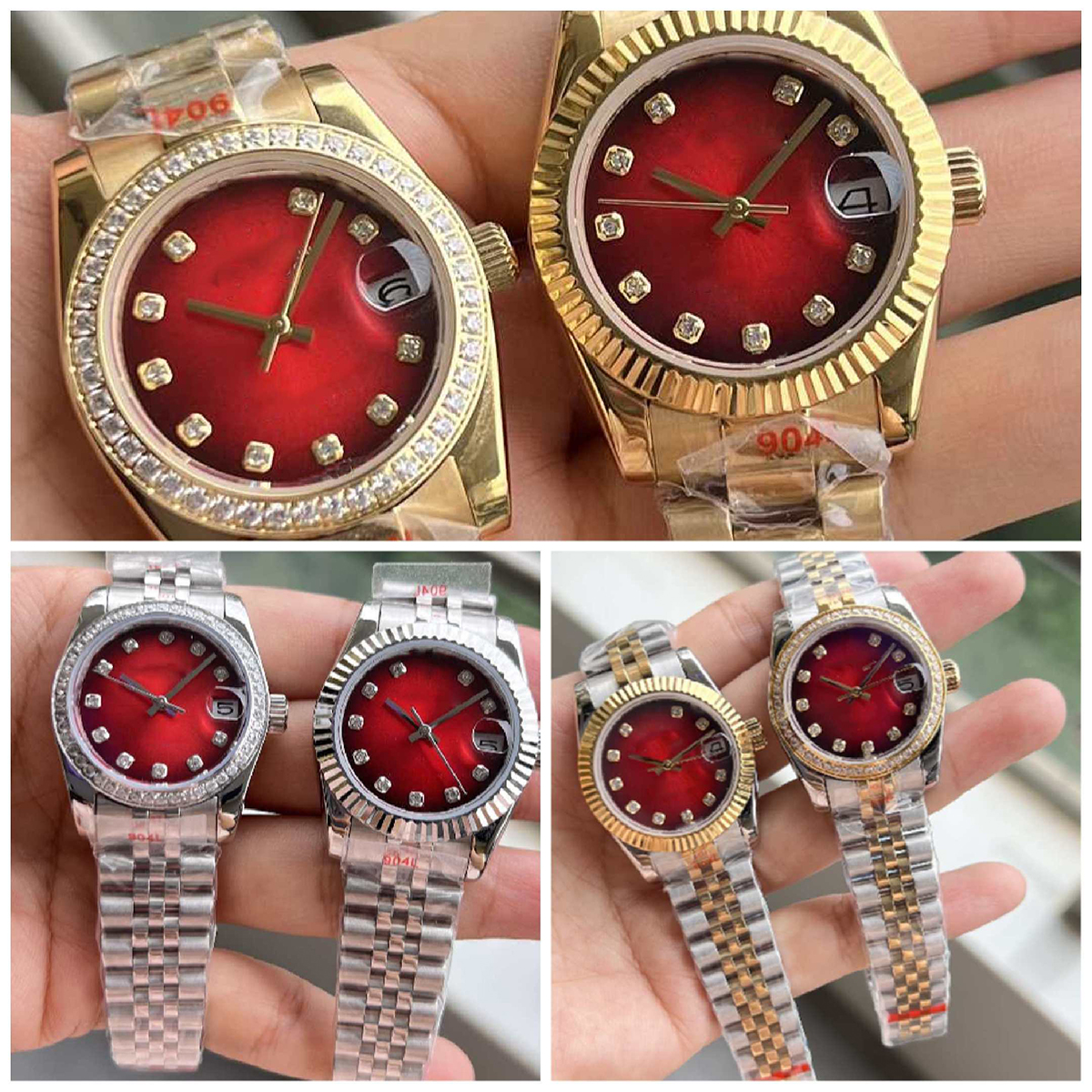 Luxury fashion women mechanical watch watch red dial watch watches 31mm 2813 movement steel watchband Automatic watches Waterproof Wristwatch