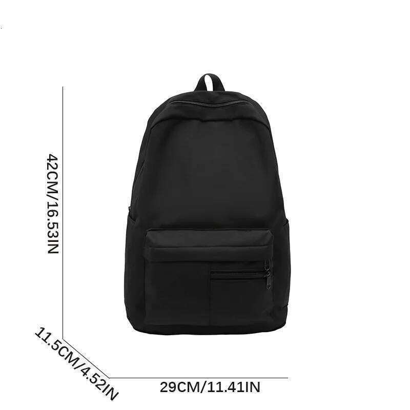 Simple Casual Backpack, Lightweight High School Student Bag, Versatile Solid Color Daypacks ForHangingOut