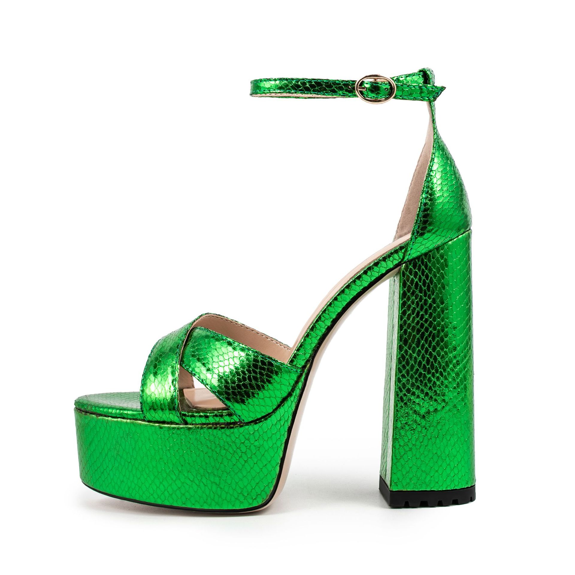 Sandals Women's Animal Print Peep Toe Platform 6cm Chunky Heel Adjustable Buckle Strap Waterproof PU