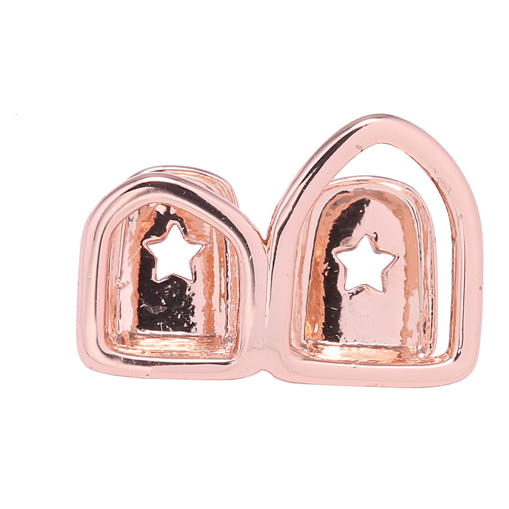 New Arrival 18K Gold Plated Hollow Pointed Fangs Hip Hop Grillz Stylish Luxury Cosplay Rapper Costume Accessories
