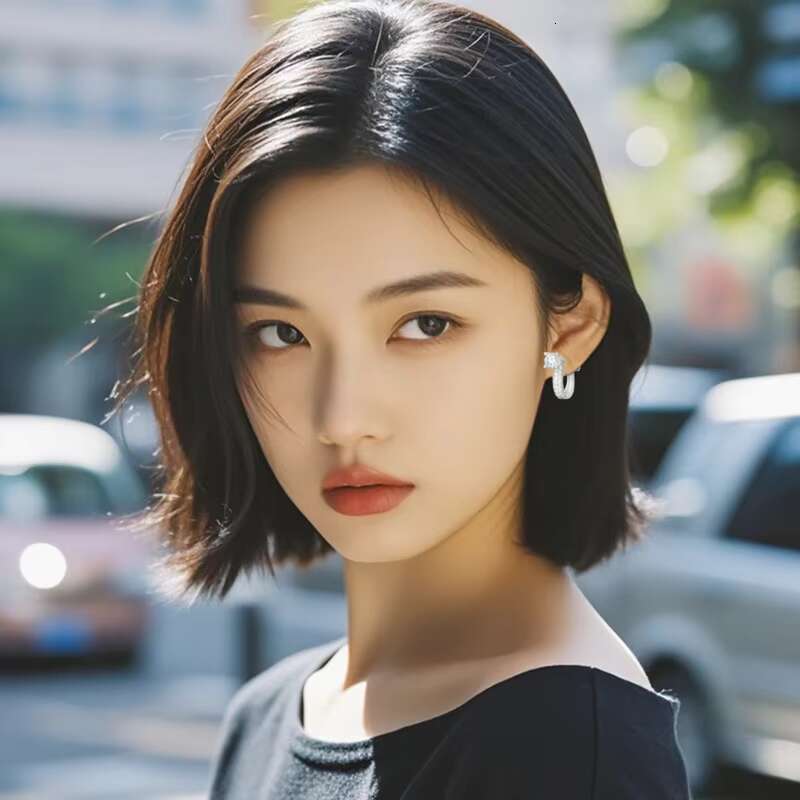 S925 Silver Moissanite Earrings Elegant U-Shaped Niche Design Simple and Exquisite Fashion Jewelry