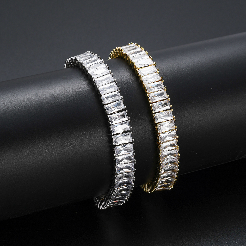 Iced Out Men Necklace Square Moissanite Minimalist Rock Trend Luxury New Design Accessory Pass the diamond tester