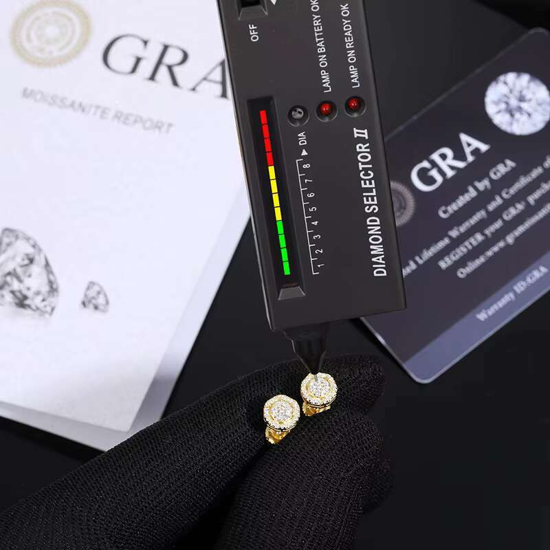 S925 Sterling Silver D Color Moissanite Earrings High Fashion Premium Stock Sugar Rock Ear Jewelry Small Size