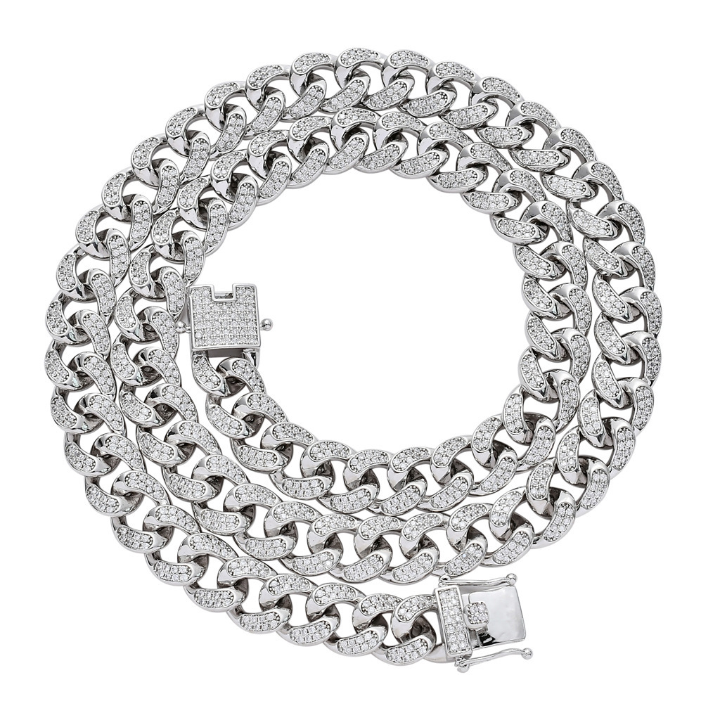 Iced Out Cuban Chain Heavy Duty 12mm Men Unique Hiphop Luxury Moissanite Hiphop Accessory Pass the diamond tester