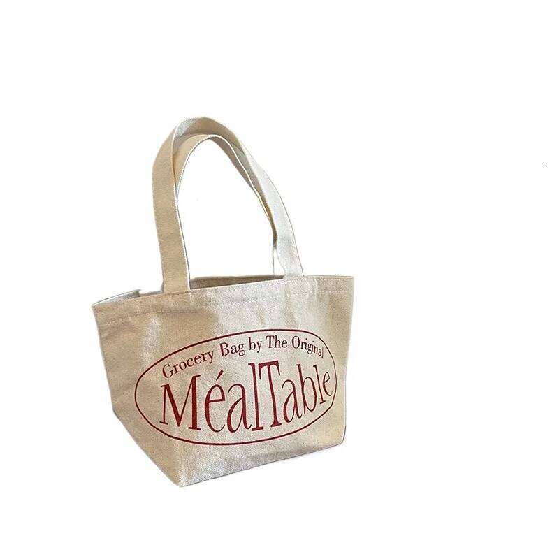 Korean Style INS Spring Retro Red Printed Pouch Tote Letter Hundred Small Handbag Canvas Bag Mini Bags