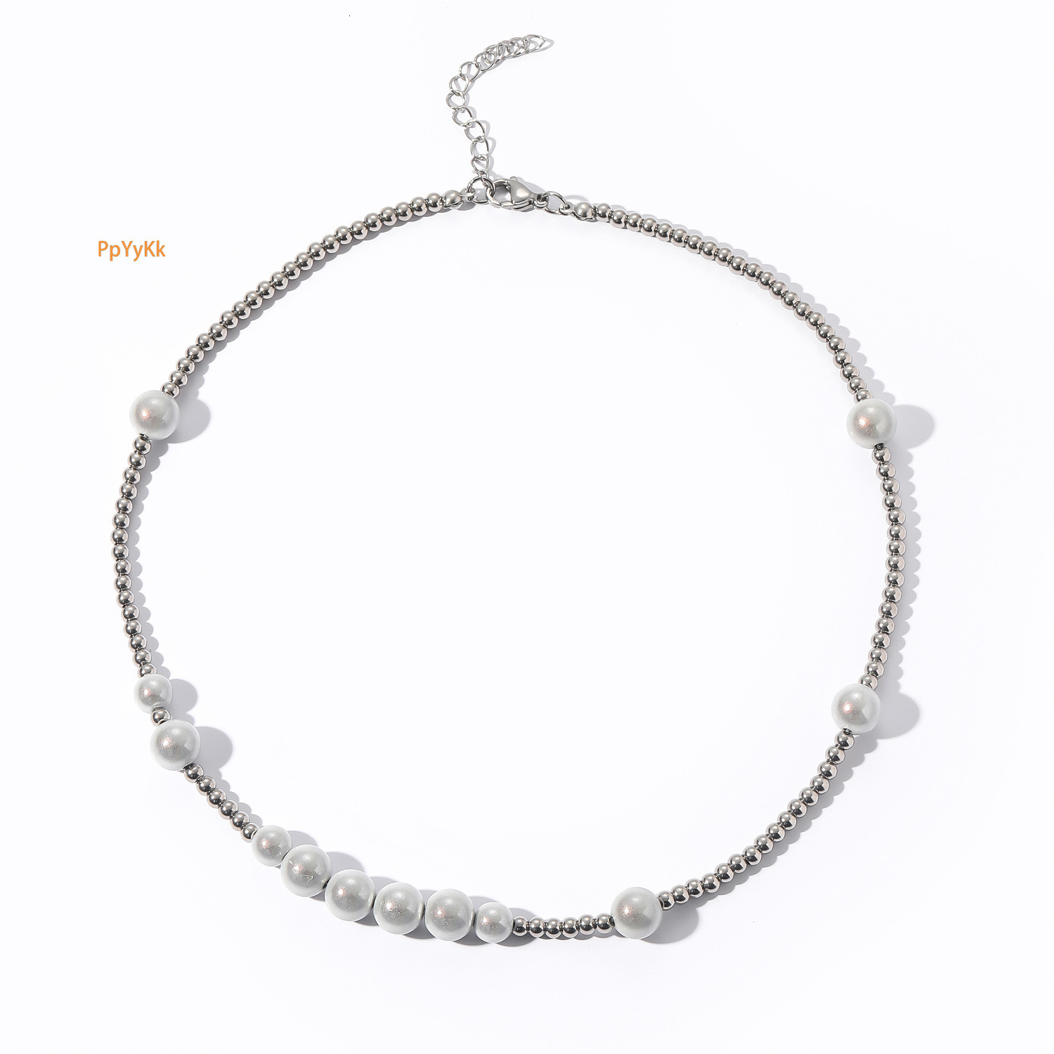 Hiphop Reflective Pearl Necklace Luxury Minimalist Stackable Unisex Choker Collarbone Chain Pass the diamond tester