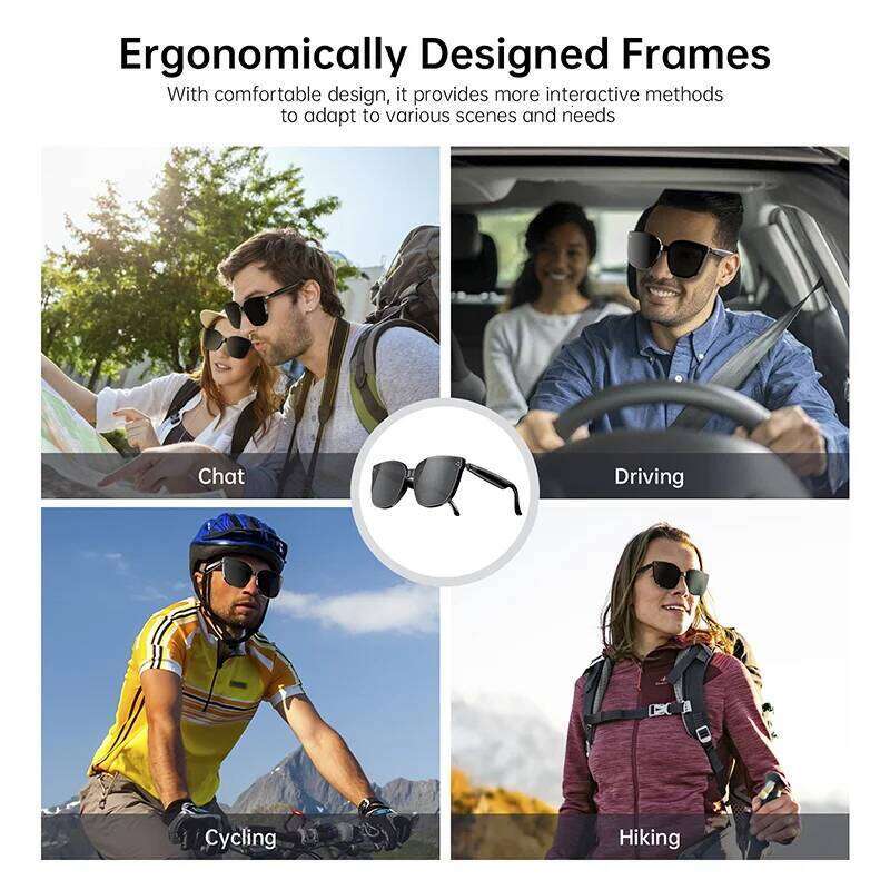 Smart AI,Bluetooth Music With 140+ Translation,Ultraviolet-proof Lenses,Camera Glasses For Travel Meeting