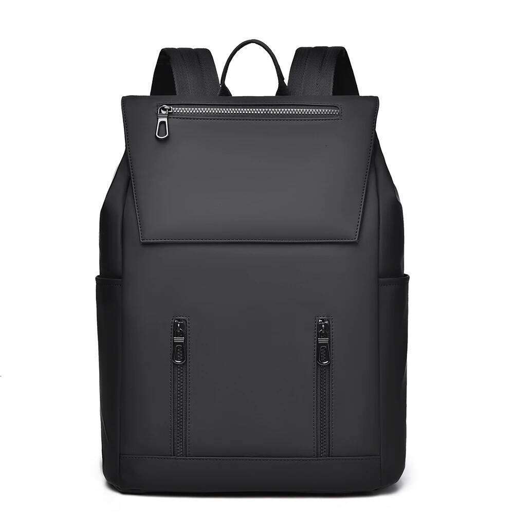 Men's work waterproof expandable backpack, black 15.6 laptop backpack