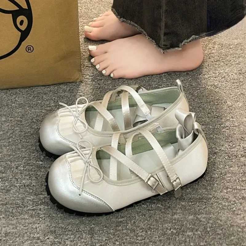 Wen Ballet Flats Shoes Fion Elegant Cross Strap Shoes Ladies Outdoor Dress Flats Fion Shallow Ballerina Shoes Y250629