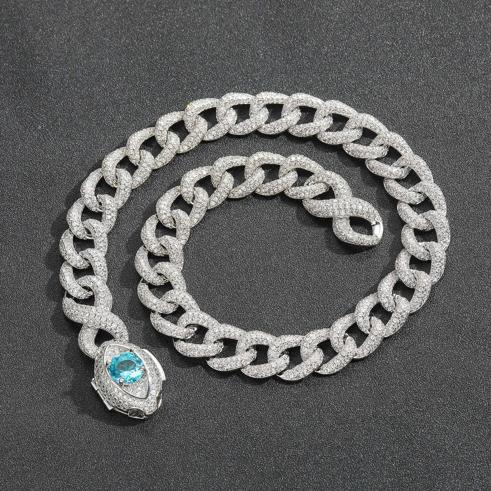 16MM Eye Cuban Link Chain Iced Out Luxury Hip Hop Necklace Versatile Layered Choker Street Style Bling Bling Niche Accessory Pass the diamond tester