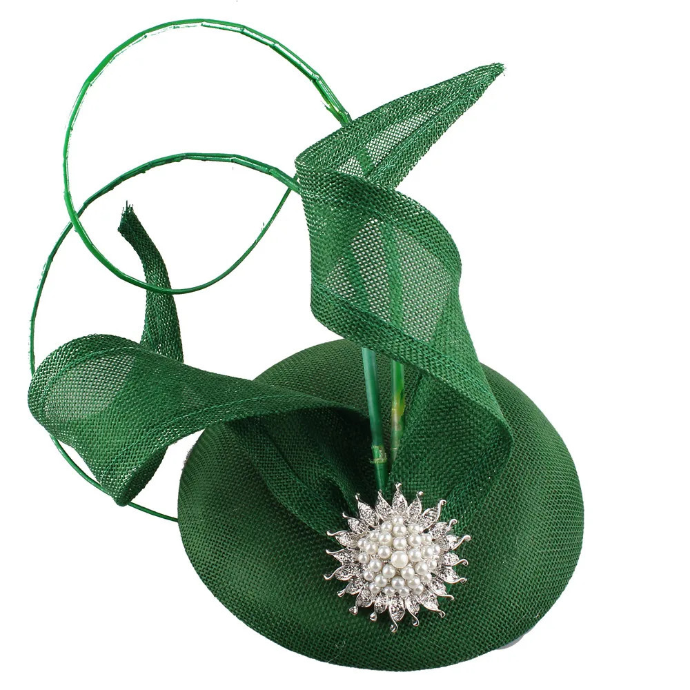 Royal Blue Women Fascinator Cocktail Hat Hairbands Mesh Headpiece Imitation Sinamay Millinery Caps Ladies Elegant Accessories250627