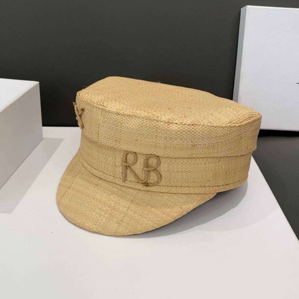 Spring and Summer Cap Newsboy Women Raffia Straw Flat Top Caps