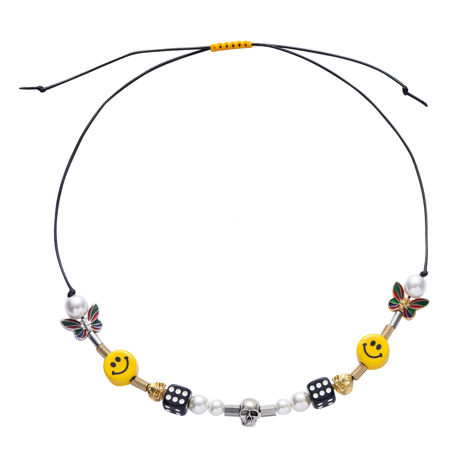 New Arrival Sale Hip Hop Dice Skull Pearl Smiley Necklace Trendy Luxury Stylish Statement Piece Pass the diamond tester