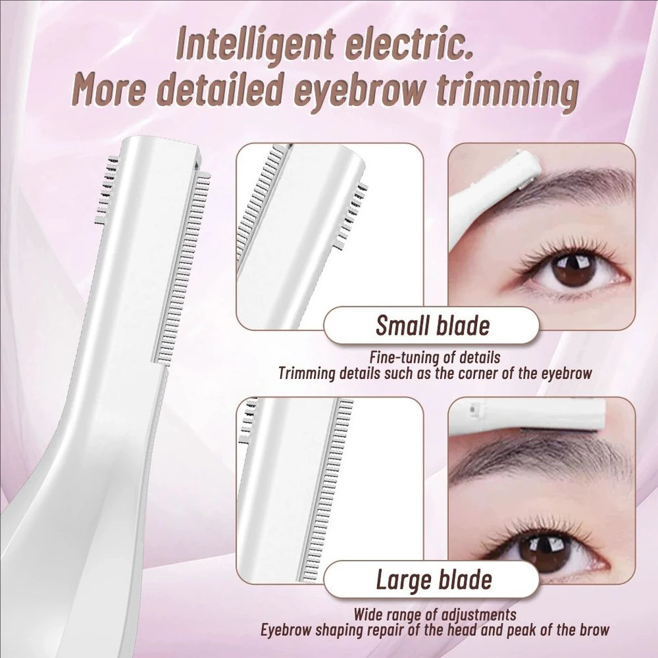 Professional Rechargeable Eyebrow Trimmer for Women - Painless Auto-Adjusting Facial Hair Remover Brow Grooming Kit 250627