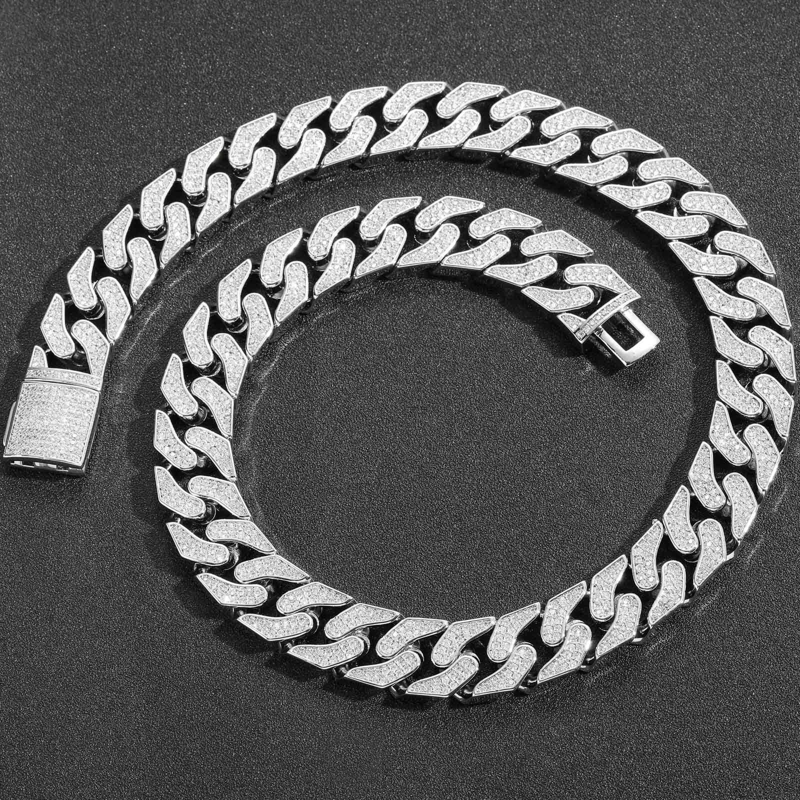 Hip Hop 16mm Geometric Cuban Chain Men's Iced Out Top Grade Moissanite Accessory Pass the diamond tester