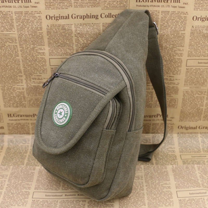 Free Shipping Designer Bag Factory Direct Sale Korean Style New Men's Canvas Chest Luxury Bag Shoulder Outdoor Casual Crossbody Sports Cycling
