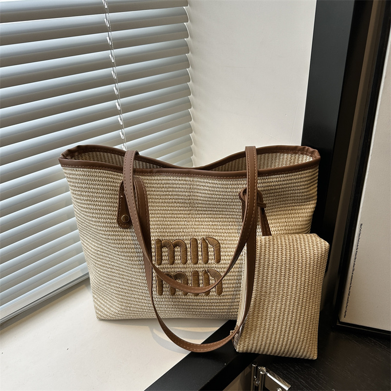 Designer Bag New 2025 Women's Straw Tote Bag, Boho Chic Bucket Style, Crossbody Shoulder Bag, High-End Fashion Versatile Free Shipping