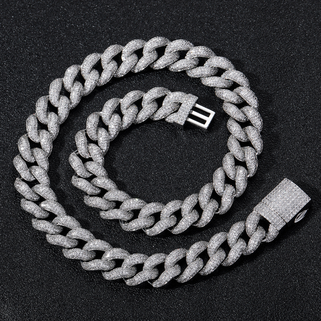 New Arrival 15MM Bubble Chain Iced Out Cuban Link Chain Personalized Hip Hop Brand Men's Hip Hop Premium Quality Necklace Pass the diamond tester