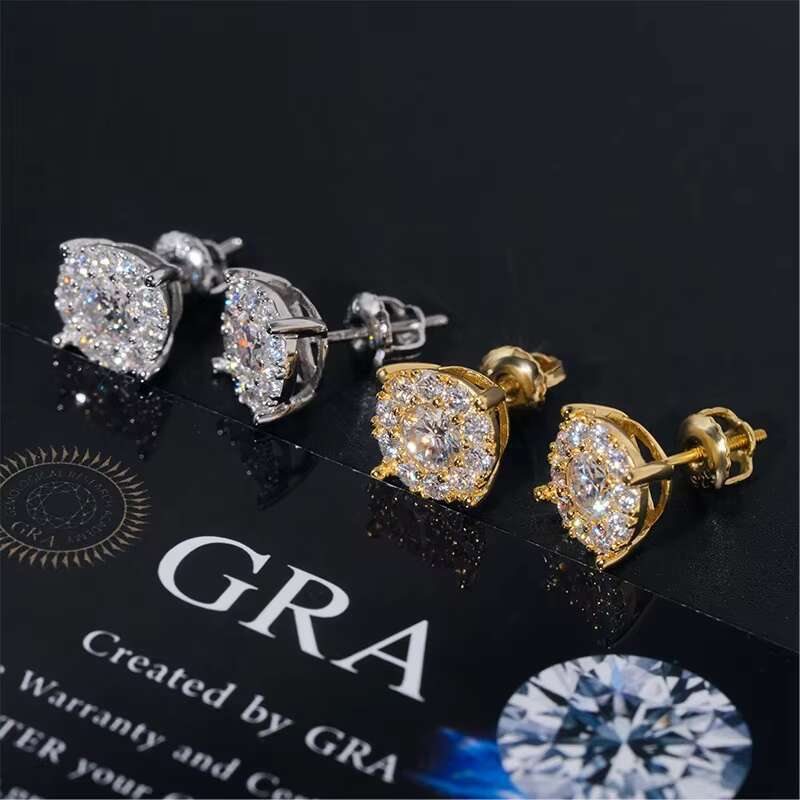 Classic and Versatile 925 Silver Inlaid Moissanite Earrings New Fashion Jewelry for Men and Women