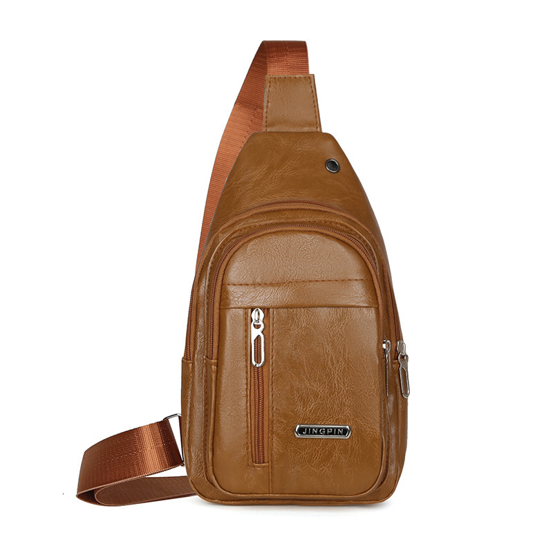 Free Shipping Designer Bag 2025 New Men's Bag PU Chest Trendy Crossbody Luxury Factory Wholesale Dropshipping Solid Color Front Backpack