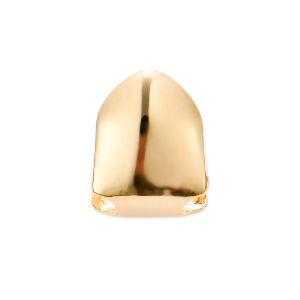 New 18K Gold Plated Single Tooth Hip Hop Grillz High Quality Fashion Halloween Rapper Costume Accessories
