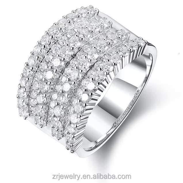 Women 18K Cvd Lab Grown Diamond Engagement Ring Wholesales Jewelry Gold Band Custom Rings