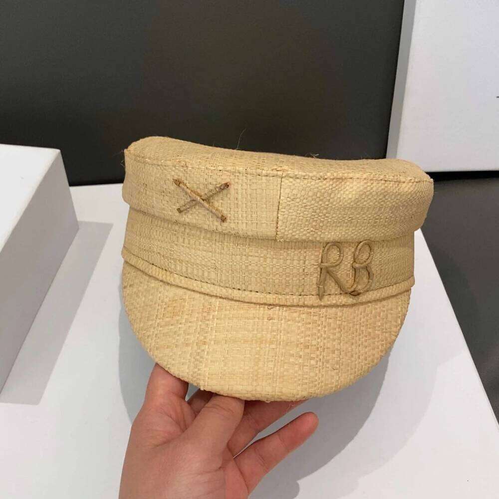 Spring and Summer Cap Newsboy Women Raffia Straw Flat Top Caps