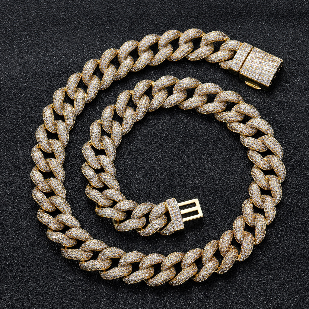 New Arrival 15MM Bubble Chain Iced Out Cuban Link Chain Personalized Hip Hop Brand Men's Hip Hop Premium Quality Necklace Pass the diamond tester